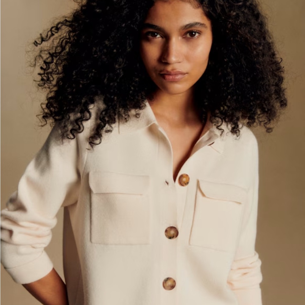 Sezane cream cardigan merino wool Xs